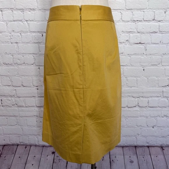 J. CREW Factory Mustard Yellow Knee Length No 2 Pencil Skirt--EUC--12 - Picture 9 of 12